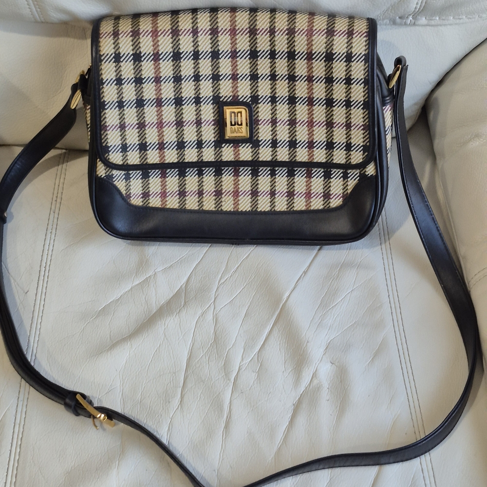 DAK'S Black and Cream Plaid Women's Bag